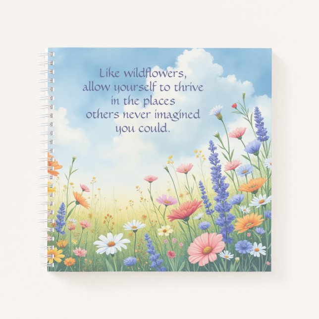 Wildblumen und Angebote Notizbuch (Vorderseite)