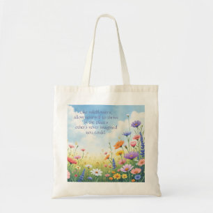 Wildblumen und Angebote Tragetasche