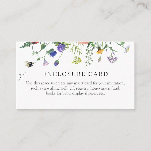 Wildblumen und Beduschenkarte Begleitkarte (Vorderseite)