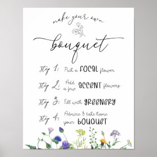 Wildblumen und Bienen-Blume-Bar-Unterschrift Poster