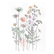 Wildblumen und Blätterzweige, moderne Heimdekorati