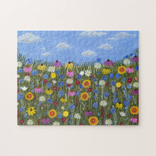 Wildblumen und blauer Himmel Puzzle