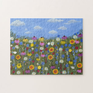 Wildblumen und Blauer Himmel Puzzle