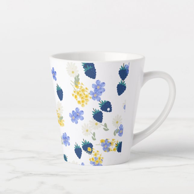 Wildblumen- und Brombeer-Blumenmuster Milchtasse (Rechts)