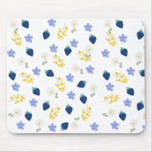 Wildblumen- und Brombeer-Blumenmuster Mousepad