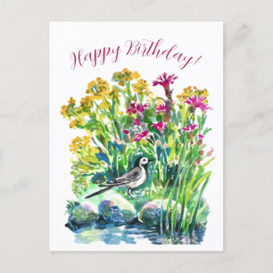Wildblumen und ein Wagenheber Postkarte