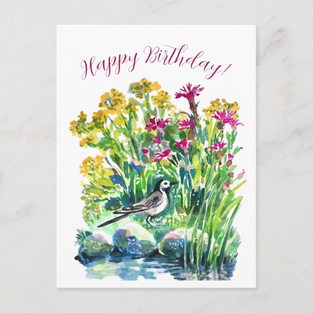 Wildblumen und ein Wagenheber Postkarte (Vorderseite)