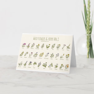 Wildblumen und Kräuter Dankeskarte