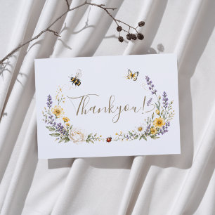 Wildblumen und Lovebug Baby Shower Dankeskarte