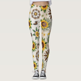 Wildblumen und natürliches nahtloses Muster Leggings