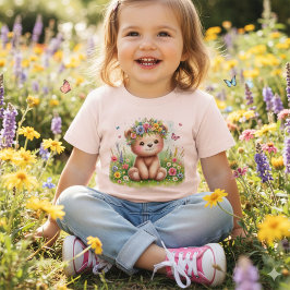 Wildblumen und Schmetterlinge Beary Niedlich Baby T-shirt