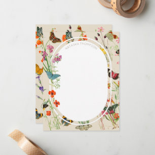 Wildblumen und Schmetterlinge Blumengarten Mitteilungskarte