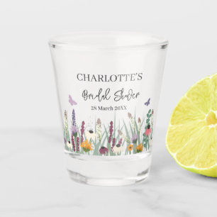 Wildblumen und Schmetterlinge Brautparty Party Schnapsglas