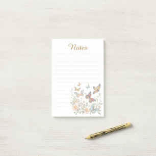 Wildblumen und Schmetterlinge Cottagecore Lined No Post-it Klebezettel