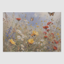 Wildblumen und Schmetterlinge Seidenpapier