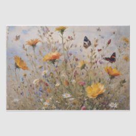 Wildblumen und Schmetterlinge Seidenpapier