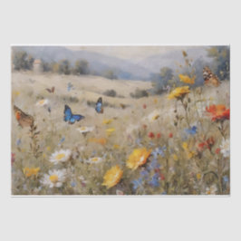 Wildblumen und Schmetterlinge Seidenpapier