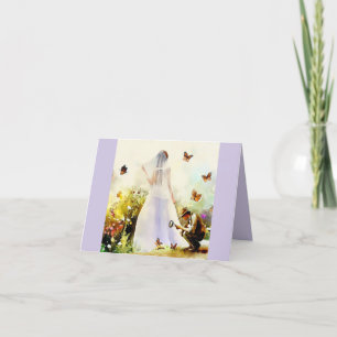 Wildblumen- und Schmetterlingsbrille Dankeskarte