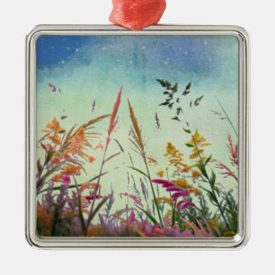 Wildblumen und Stars Ornament Aus Metall