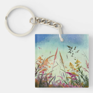 Wildblumen und Stars Schlüsselanhänger