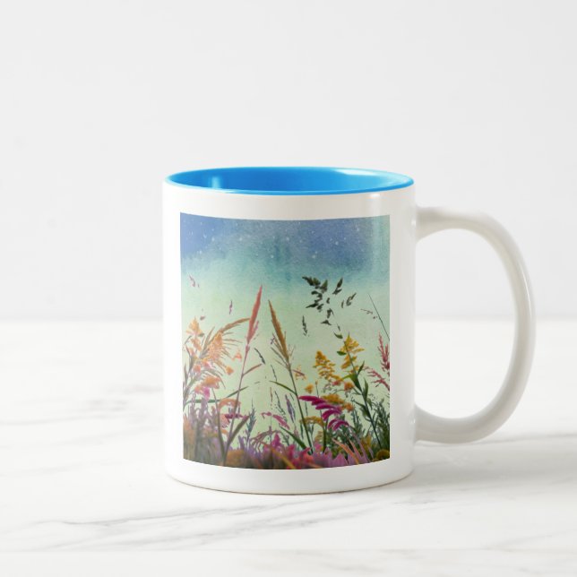 Wildblumen und Stars Zweifarbige Tasse (Rechts)