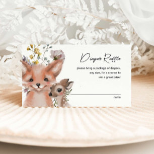 Wildblumen und Waldtiere Windelwindeln Begleitkarte