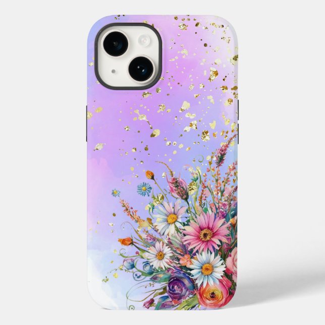 Wildblumen und weiche Pastelltöne Case-Mate iPhone Hülle (Rückseite)