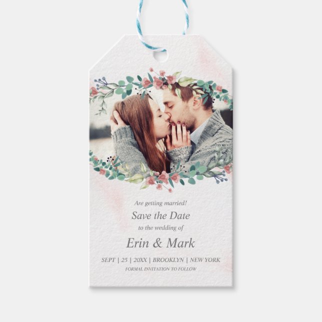 Wildblumen und Zweige in zarten Tönen Geschenkanhänger (Vorderseite)