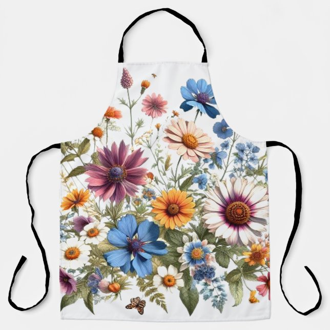 Wildblumen Unisex Schürze (Vorderseite)