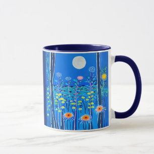 Wildblumen unter Vollmond Tasse
