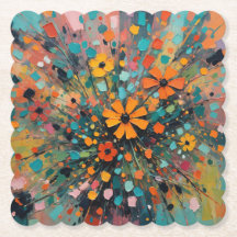 Wildblumen Untersetzer, blühend, lebhaft