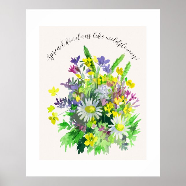 Wildblumen verbreiten Freundlichkeit  Poster (Vorne)