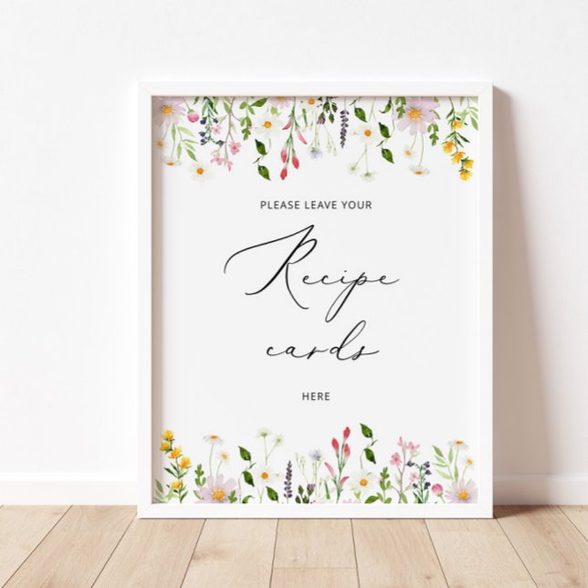 Wildblumen verließ Ihre Rezeptkarte hier Poster (Von Creator hochgeladen)