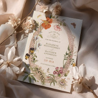 Wildblumen Vintage Save The Date Mauve Rose