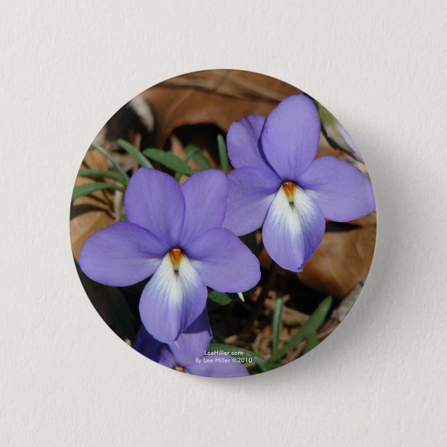 Wildblumen Vögel-Foot Violet III Geschenke und Bek Button (Vorderseite)