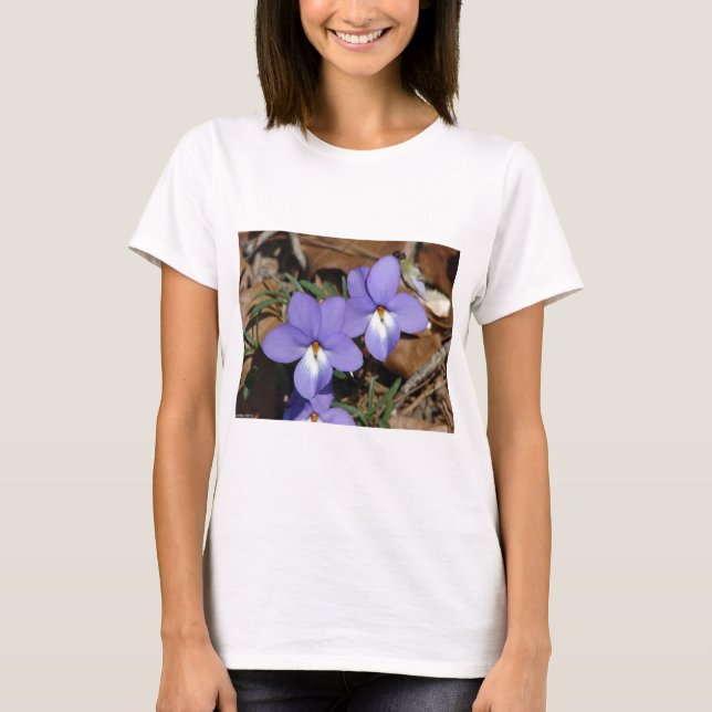 Wildblumen Vögel-Foot Violet III Geschenke und Bek T-Shirt (Vorderseite)