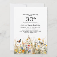 Wildblumen Vögel Schmetterlinge 30 Jahre alt