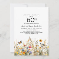 Wildblumen Vögel Schmetterlinge 60 Jahre alt