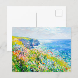 Wildblumen von Cliff Impressionist Coastline Postkarte