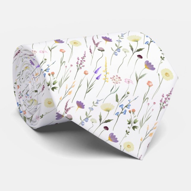 Wildblumen von Singles, die auf Stämmen schweben Krawatte (Gerollt)