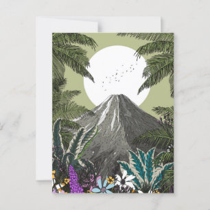 Wildblumen-Vulkan-Berg Postkarte