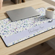 Wildblumen-Wasserfarbe Blau Lila Schrift Name
