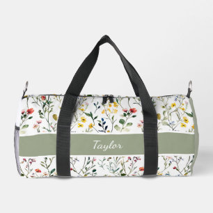 Wildblumen-Wasserfarbe Botanischer Name Duffle Bag