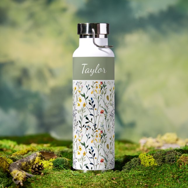 Wildblumen-Wasserfarbe Botanischer Name Trinkflasche (Außenbereich (gedreht))