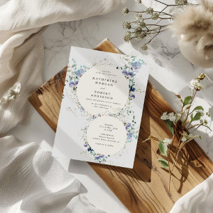 Wildblumen Wasserfarbe Elegante Hochzeit Einladung