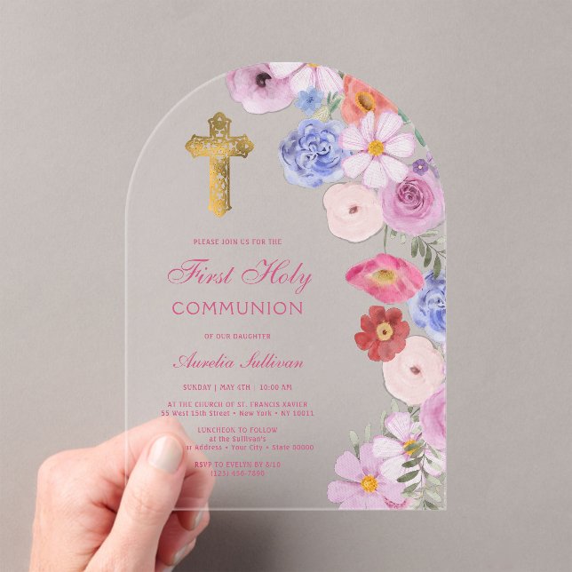 Wildblumen Wasserfarbe Erste Kommune Acryleinladungen (Insitu (Handheld))