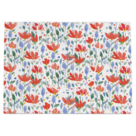 Wildblumen Wasserfarbe in Süß-Rot und Blau Große Geschenktüte