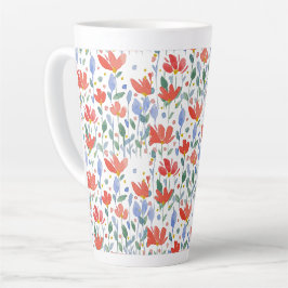 Wildblumen Wasserfarbe in Süß-Rot und Blau Milchtasse