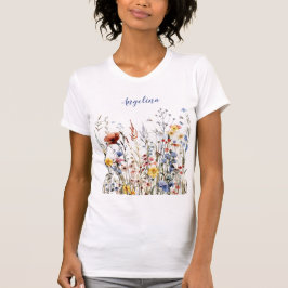 Wildblumen Wasserfarben Blume T-Shirt