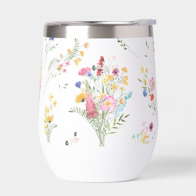Wildblumen-Wasserfarben-Blumenmuster (Links)